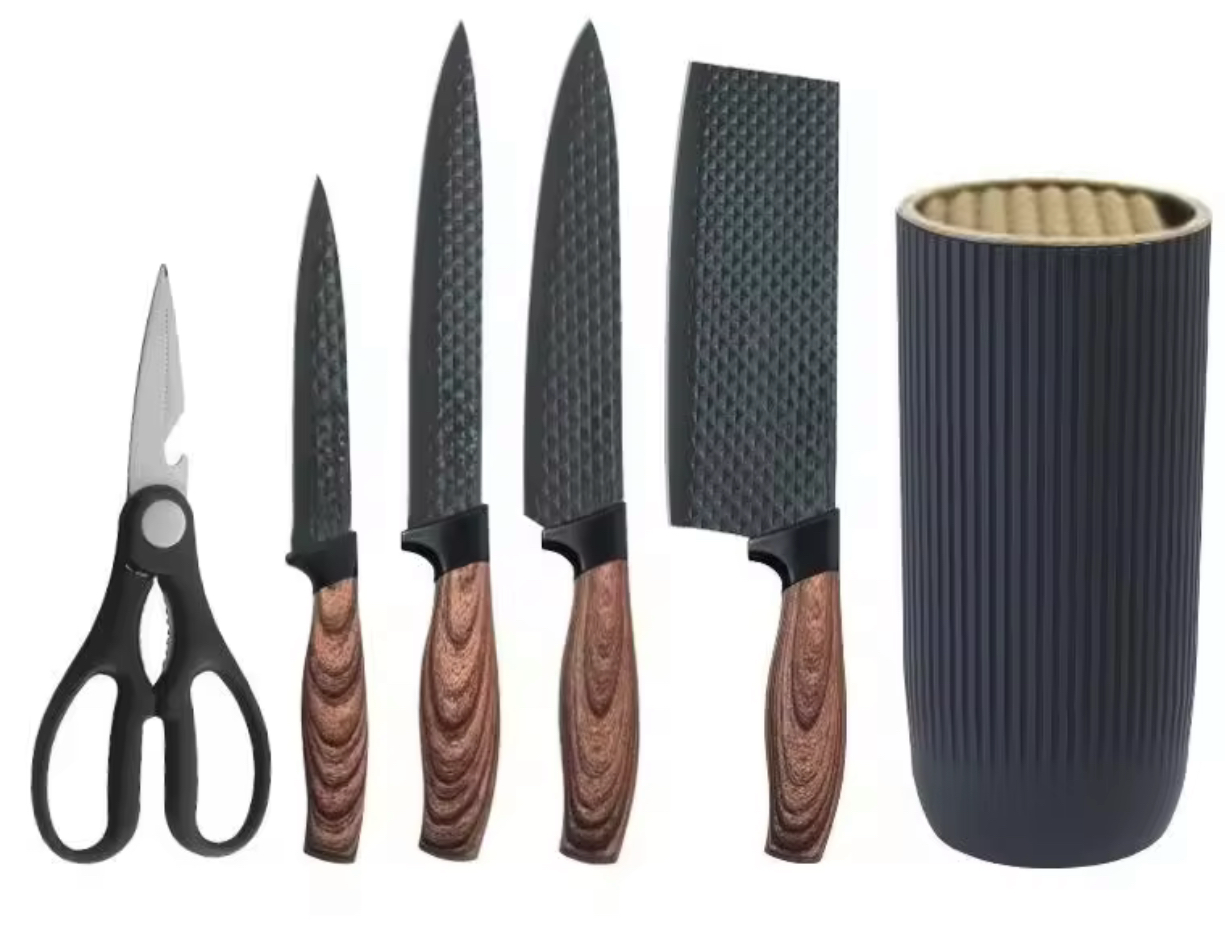 6-Piece Stainless Steel Knife Set – Professional Cutting Precision for Home & Kitchen . .