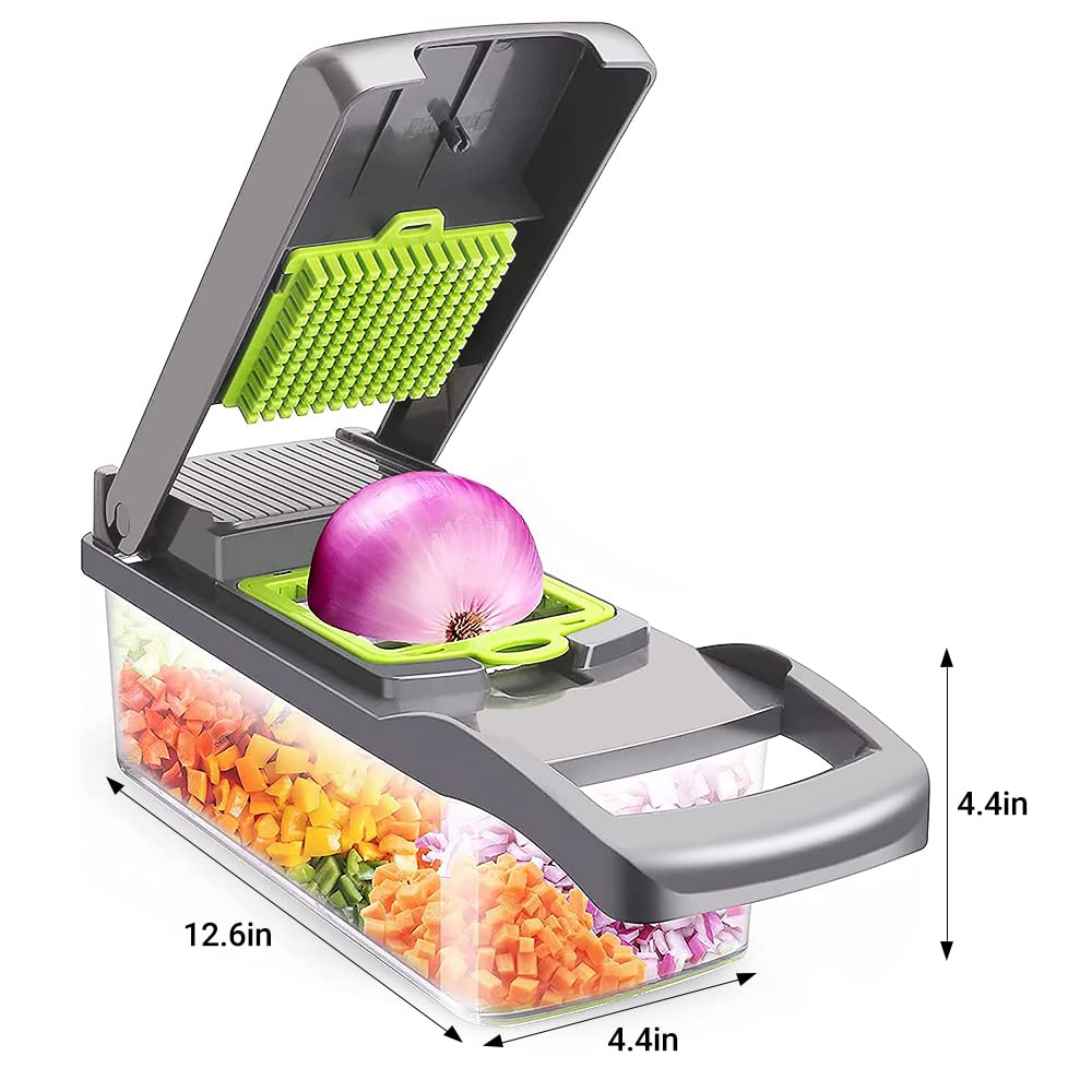 16-in-1 Multi-Functional Vegetable Chopper with Container – Slice, Dice & Prep Faster