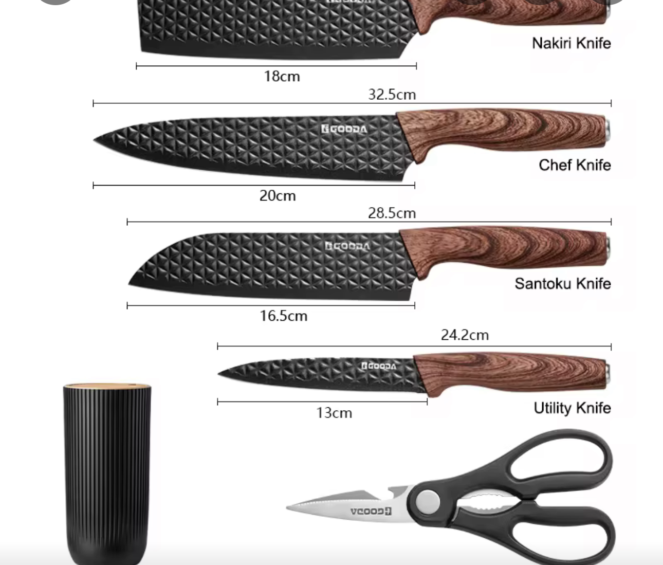 6-Piece Stainless Steel Knife Set – Professional Cutting Precision for Home & Kitchen . .